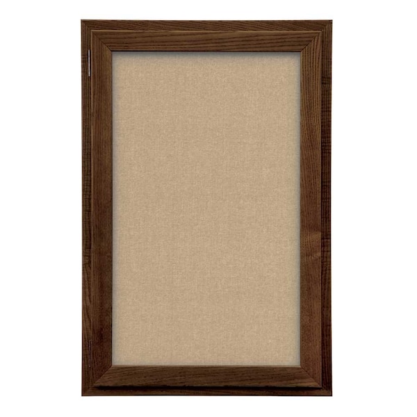 Outdoor Enclosed Combo Board, 42"x32", Satin Frame/Grey & Rubber